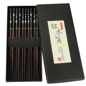 Coffret de baguettes « Kyōto » en bois laqué