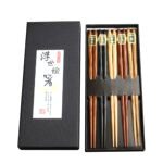 Coffret 5 baguettes collection « Kitakyushu » motif bois naturel