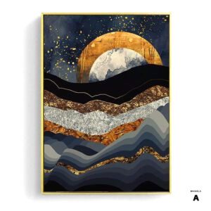 Affiche japonaise, paysage abstrait - « Forêt de feu et d'or »