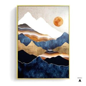 Affiche japonaise, paysage abstrait - « Soleil orange »