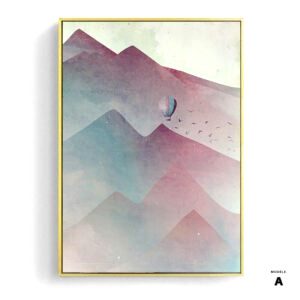 Affiche japonaise - Paysage abstrait, "Lune sur la montagne"