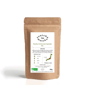 Matcha Cérémonie japonais bio 50g - récolté et moulu à Kagoshima (Japon) | NOUVEAUTÉ